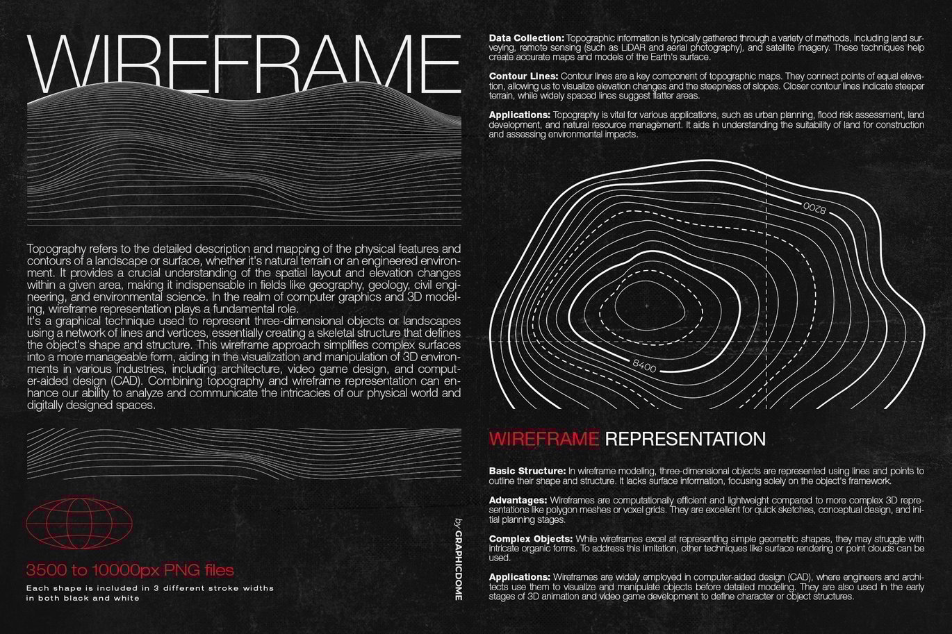 Wireframe Topo Elements Vectors（429836）
